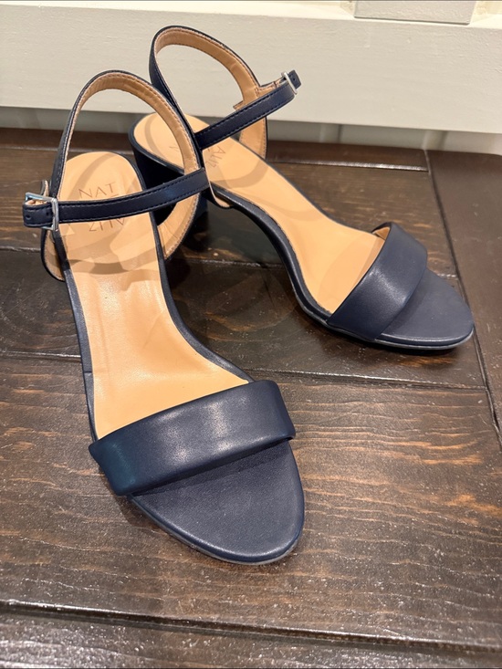 Naturalizer Shoes - Naturalizer Navy Ankle-Strap Block Heel Sandals Size 9- Like New!